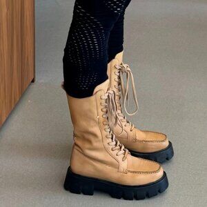 Free People Jones Tall Lace Up Boots Combat 7.5 (US Women)